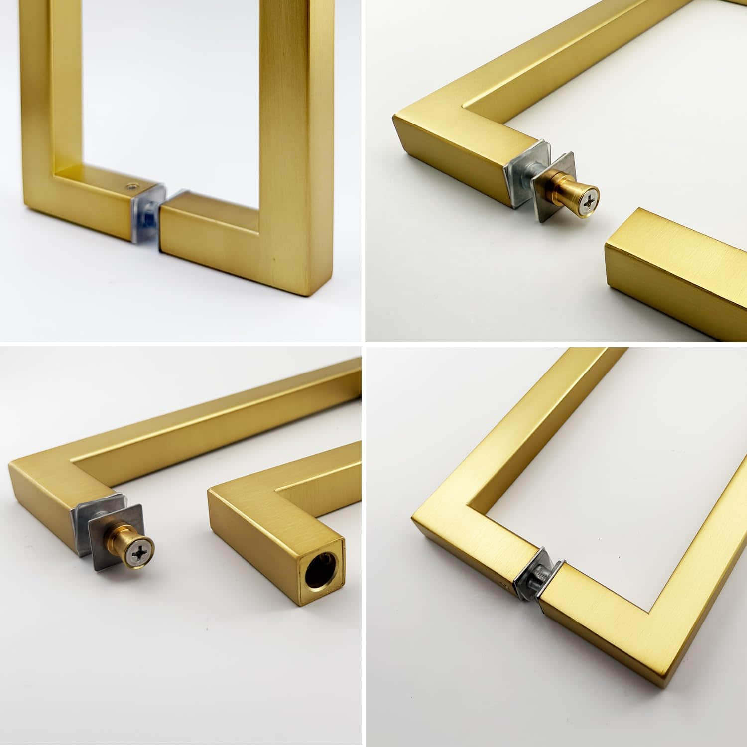 304 Stainless Steel Square Glass Door Pull Handle details in Brushed Gold 304 Stainless Steel Square Glass Door Pull Handle details in Brushed Gold
