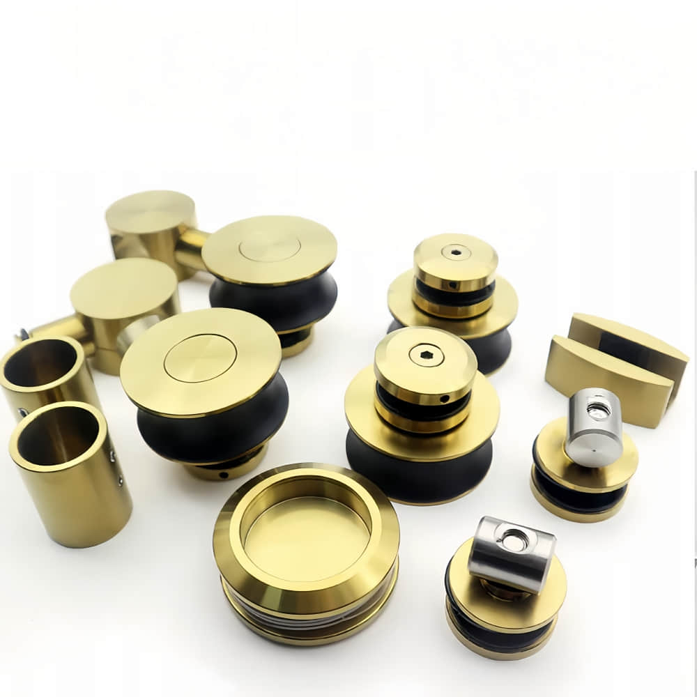 Gold Sliding Shower Door Hardware Kit – Round Tube - A02