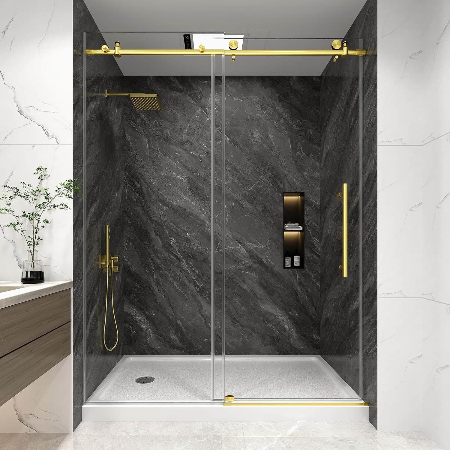 Sliding shower door hardware kit installation for 8–12 mm glass Sliding shower door hardware kit installation for 8–12 mm glass