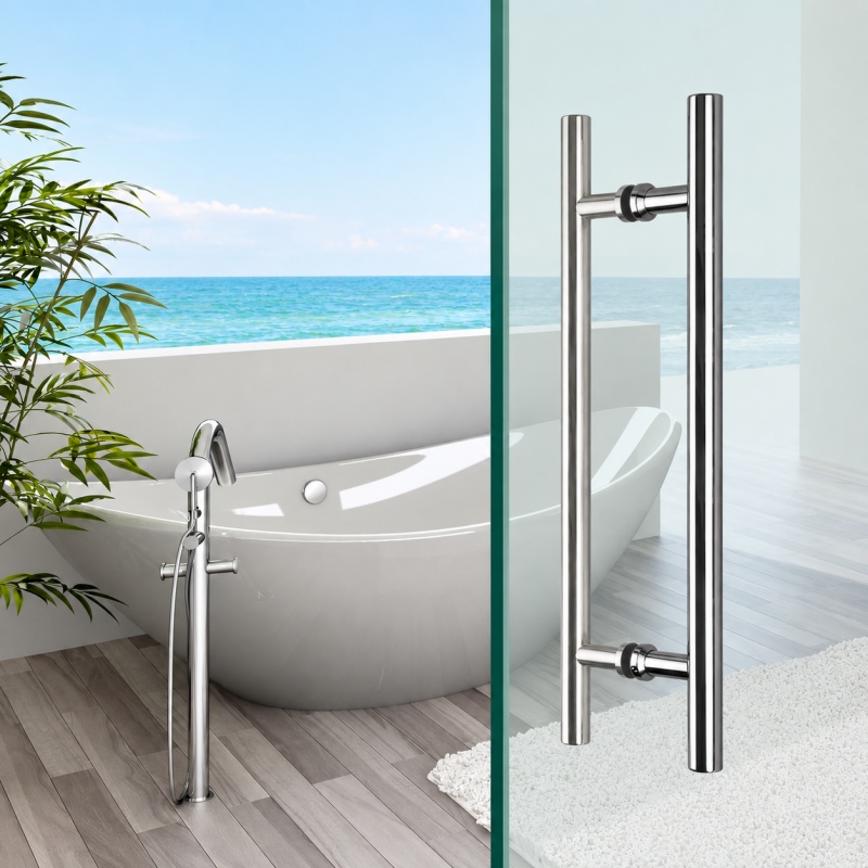 304 Stainless Steel Back-to-Back Glass Door Pull Handle – B03