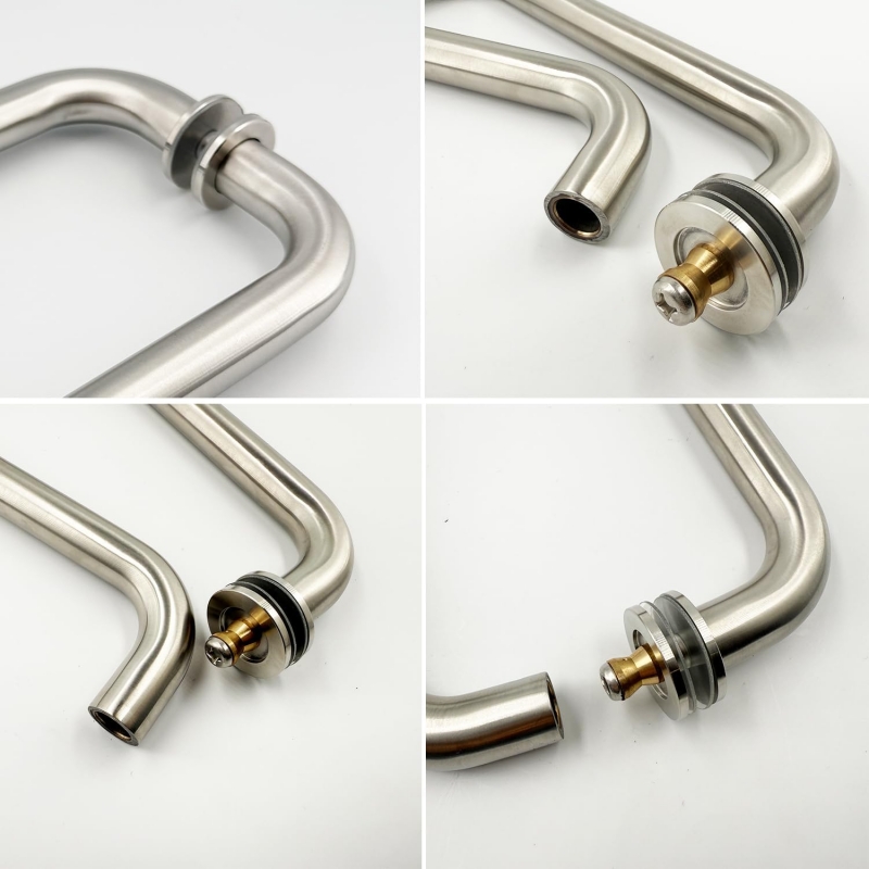 304 Stainless Steel Round Glass Door Pull Handle detail in Polished Finish 304 Stainless Steel Round Glass Door Pull Handle detail in Polished Finish