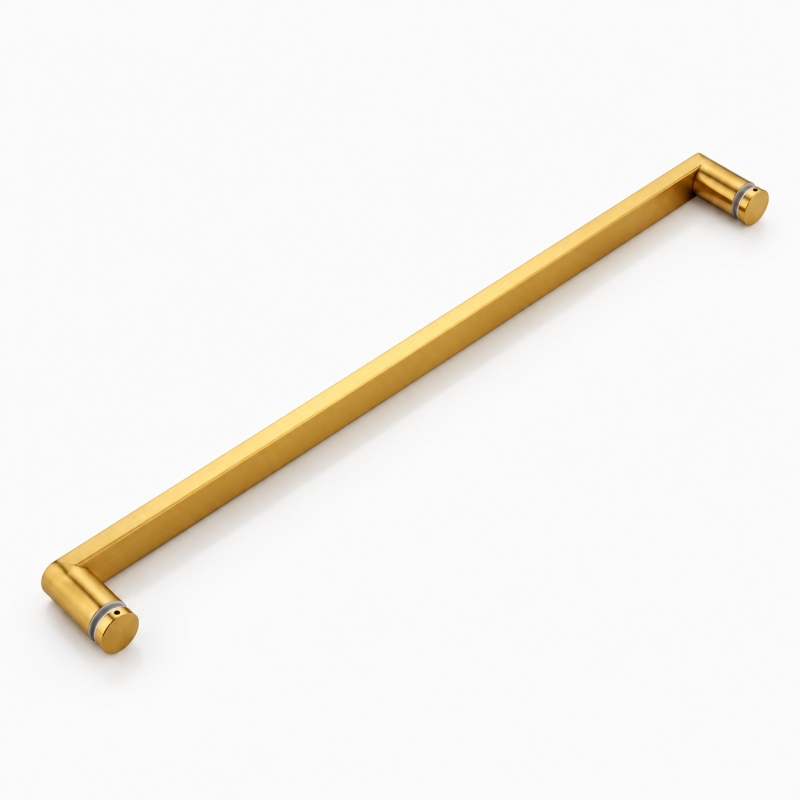 304 Stainless Steel Gold Glass Shower Door Handle side view 304 Stainless Steel Gold Glass Shower Door Handle side view