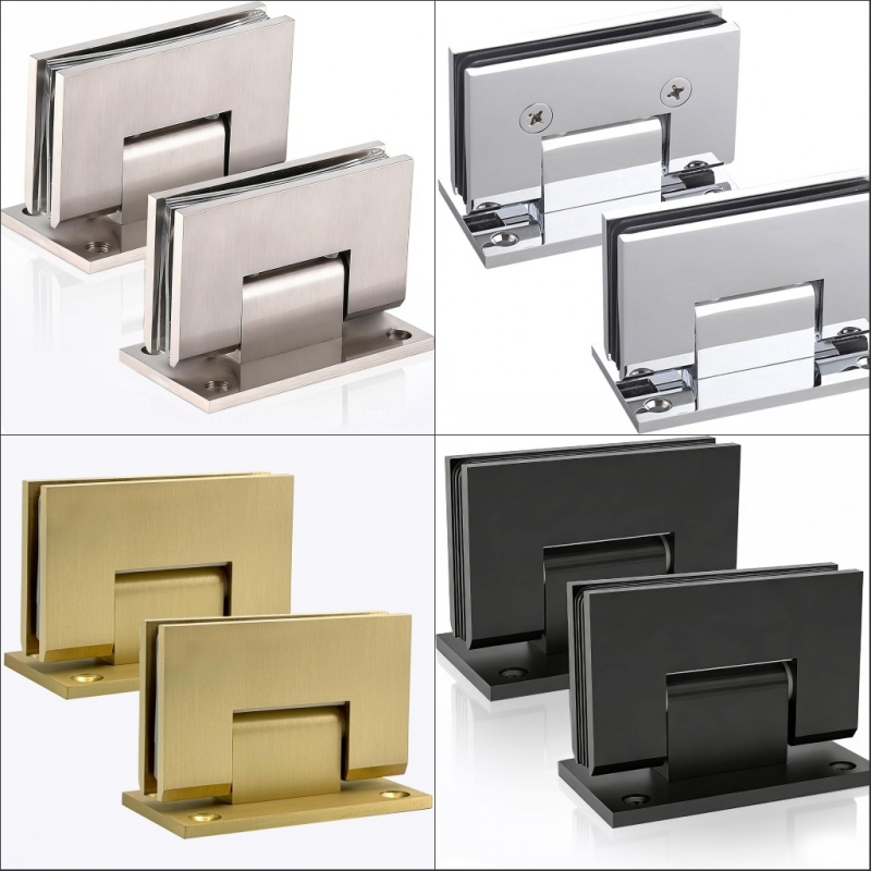 90° Glass-to-Wall Shower Door Hinge finishes 90° Glass-to-Wall Shower Door Hinge finishes